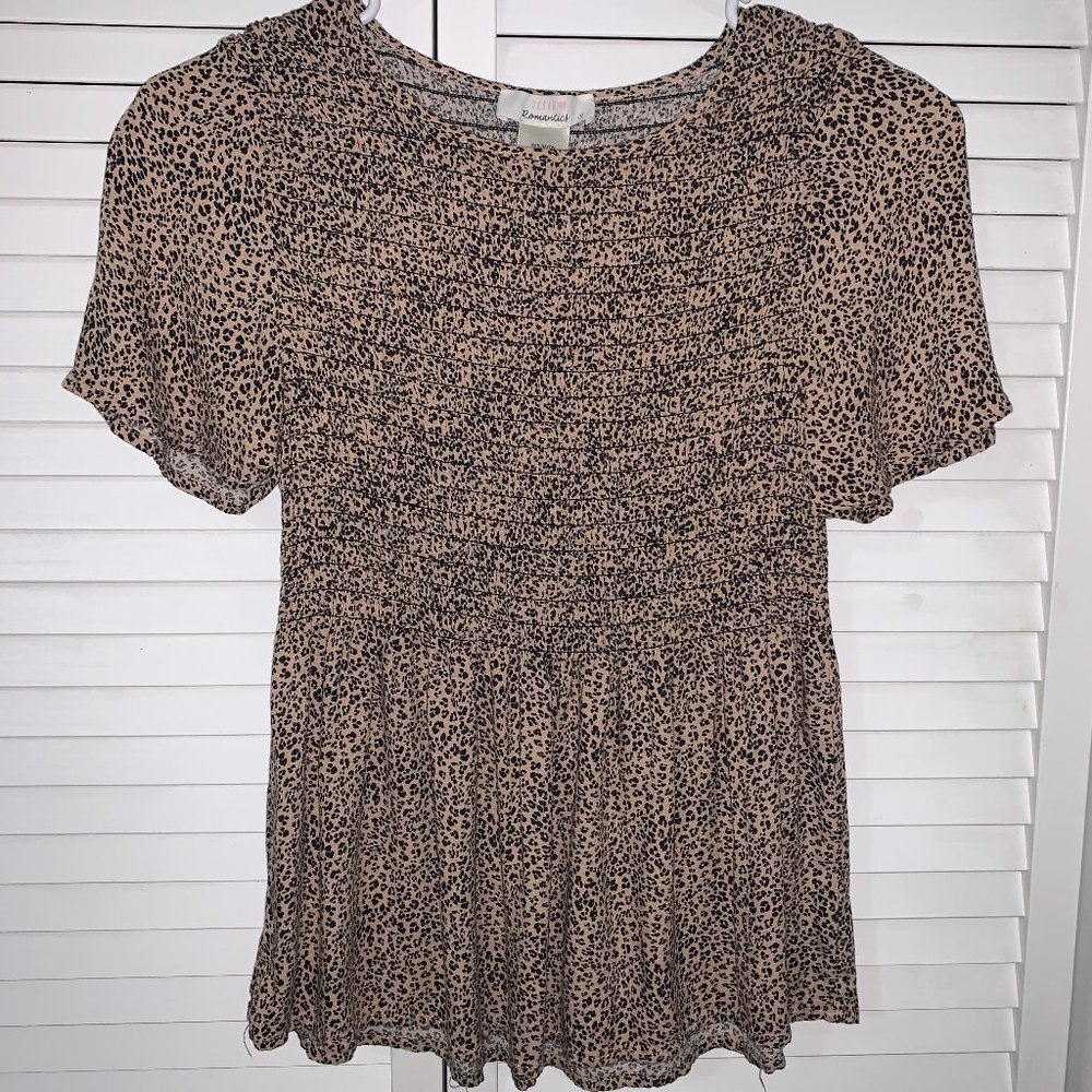 Small Leopard Print Babydoll Blouse